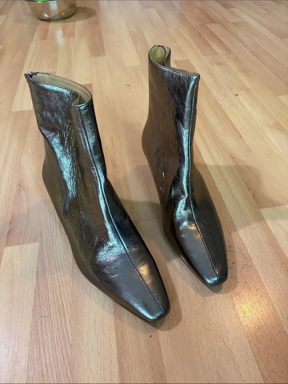 Madewell Dime Metallic Ankle Boots - Women's Low Heel Boots